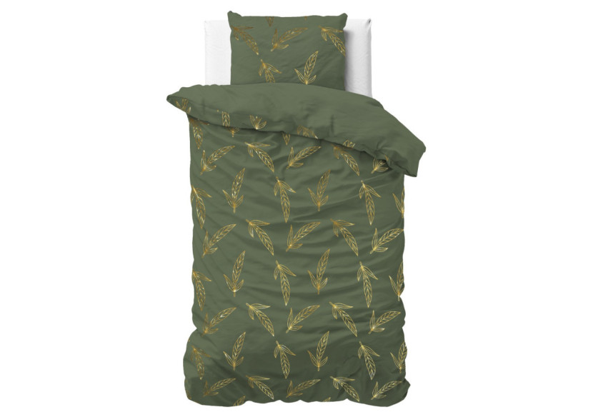 Housse de Couette Leaves - Vert 140 x 220 cm - 17018401 - Sleeptime