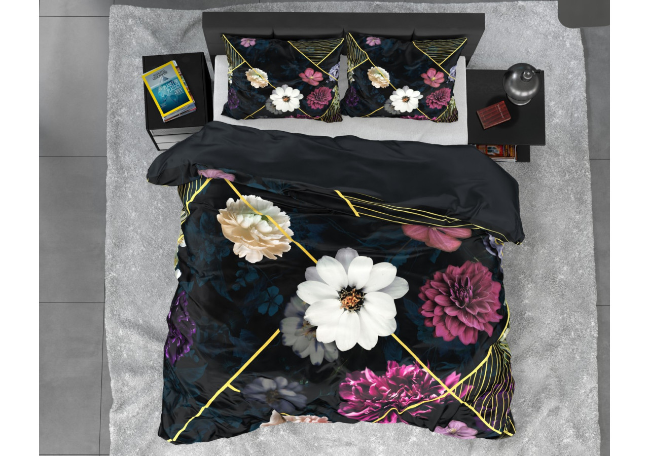 Housse de couette Linleez Indigo - 240 x 220 cm en satin de coton - 14024455 - Dreamhouse