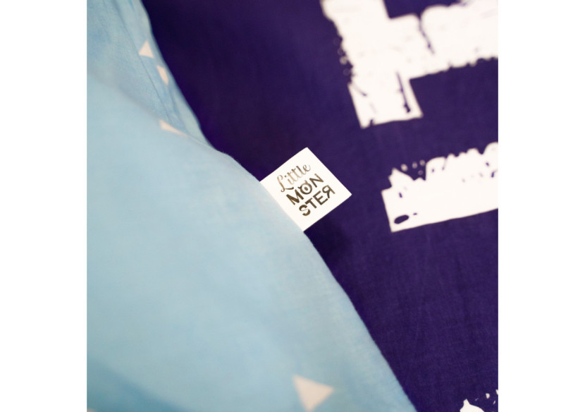 Housse de Couette Little Monster Bleu - Coton Respirant, 135 x 200 cm - 17015783 - Royal Textile