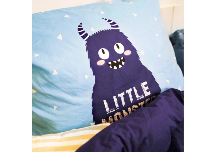 Housse de Couette Little Monster Bleu - Coton Respirant, 155 x 220 cm - 17015784 - Royal Textile 2