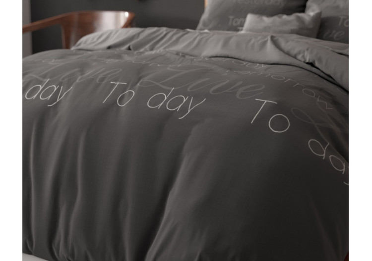 Housse de Couette Live Today Antracite - Mélange Coton, 200 x 220 cm - 17016134 - Sleeptime