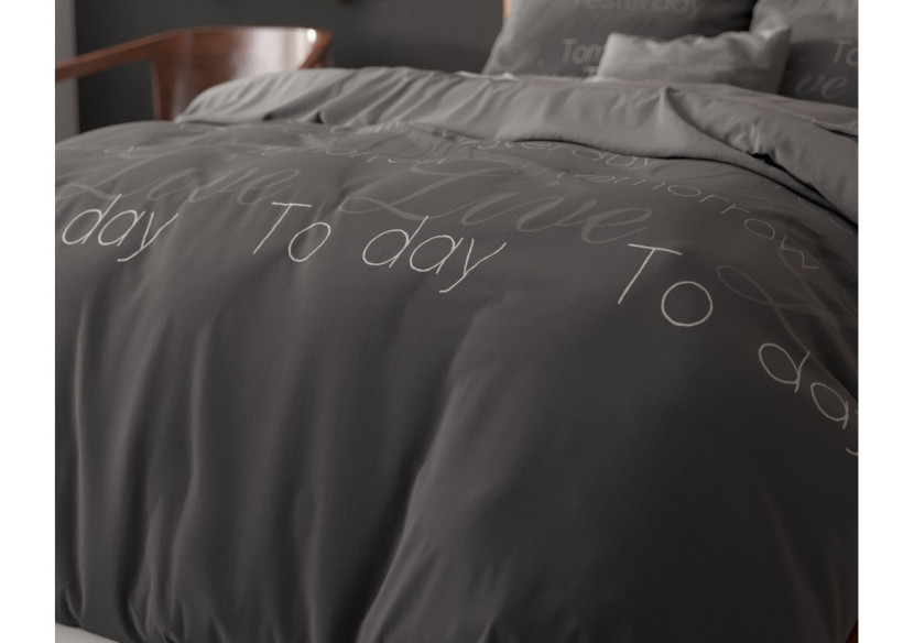 Housse de Couette Live Today Antracite - Mélange Coton, 200 x 220 cm - 17016134 - Sleeptime