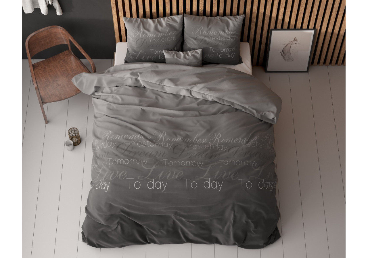 Housse de Couette Live Today Antracite - Mélange Coton, 200 x 220 cm - 17016134 - Sleeptime