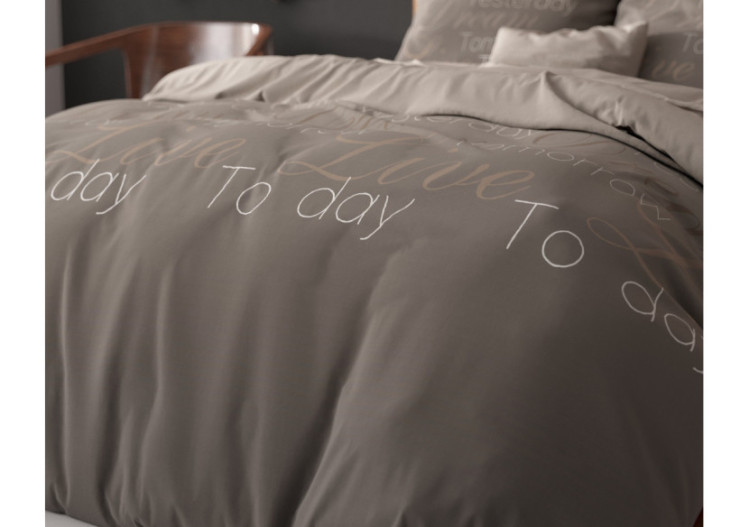 Housse de couette Live Today - Taupe 200 x 220 cm en coton mélangé - 17016130 - Sleeptime