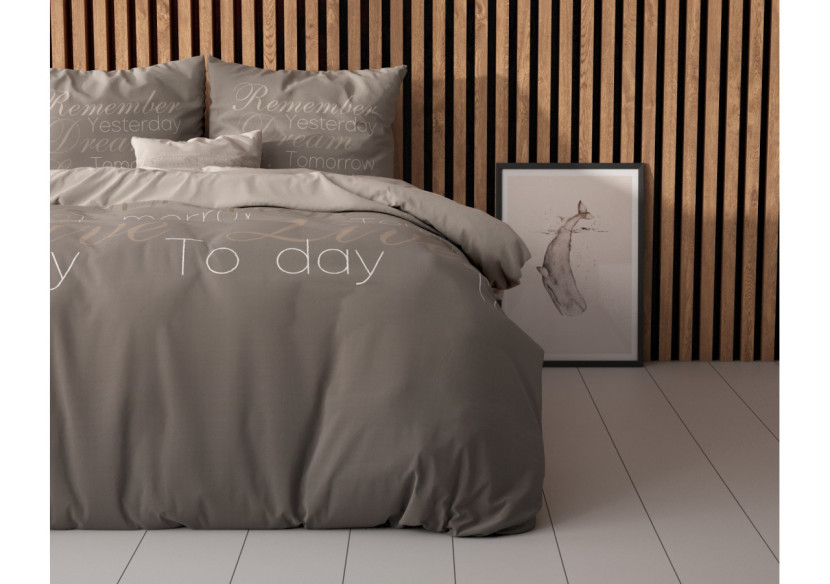 Housse de couette Live Today - Taupe 200 x 220 cm en coton mélangé - 17016130 - Sleeptime