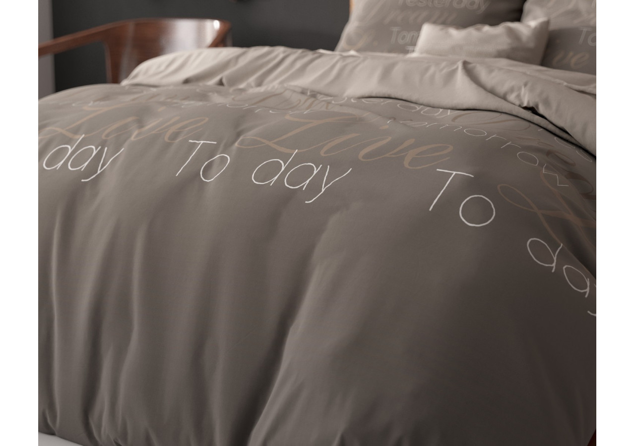 Housse de couette Live Today - Taupe 200 x 220 cm en coton mélangé - 17016130 - Sleeptime