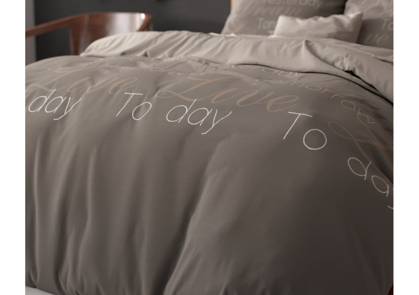 Housse de couette Live Today - Taupe 200 x 220 cm en coton mélangé - 17016130 - Sleeptime