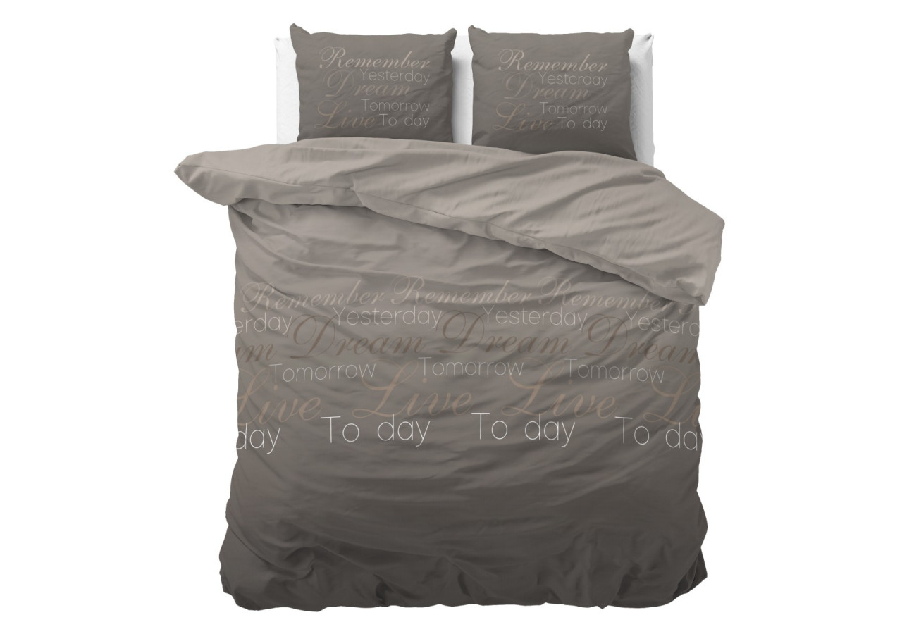 Housse de couette Live Today - Taupe 200 x 220 cm en coton mélangé - 17016130 - Sleeptime