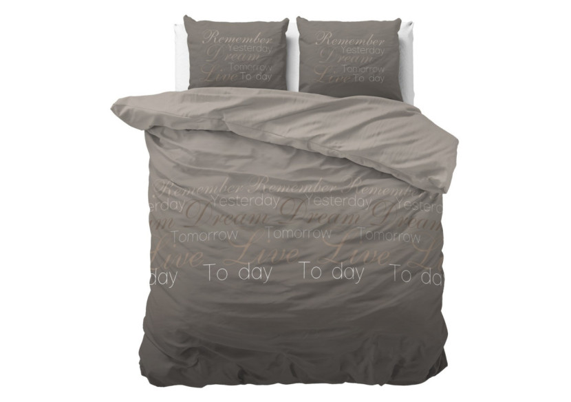 Housse de couette Live Today - Taupe 200 x 220 cm en coton mélangé - 17016130 - Sleeptime