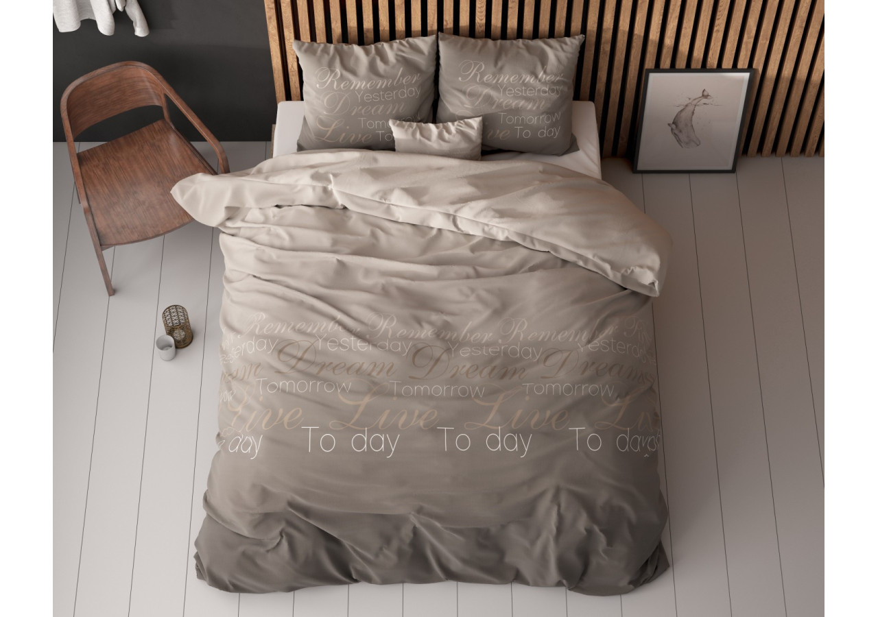 Housse de couette Live Today - Taupe 200 x 220 cm en coton mélangé - 17016130 - Sleeptime