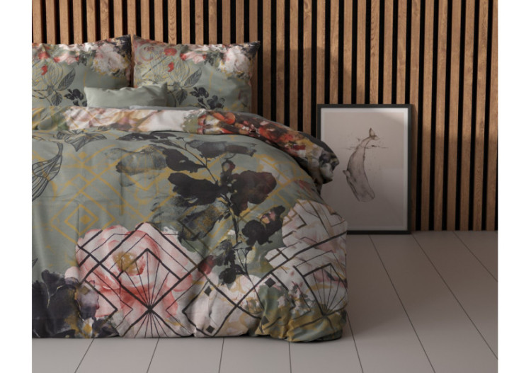 Housse de Couette Art Déco Marbre Vert - 100% Coton, 240 x 200/220 cm - 15021557 - Sleeptime 2