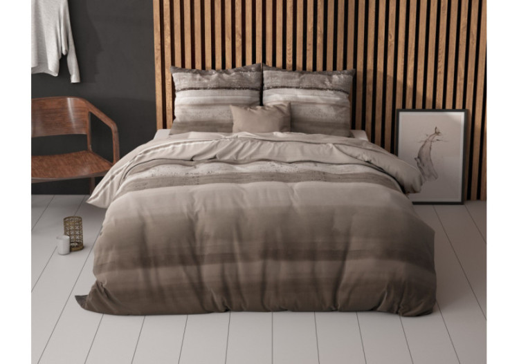 Housse de couette Marcus Taupe - Coton 140 x 220 cm - 14019373 - Sleeptime