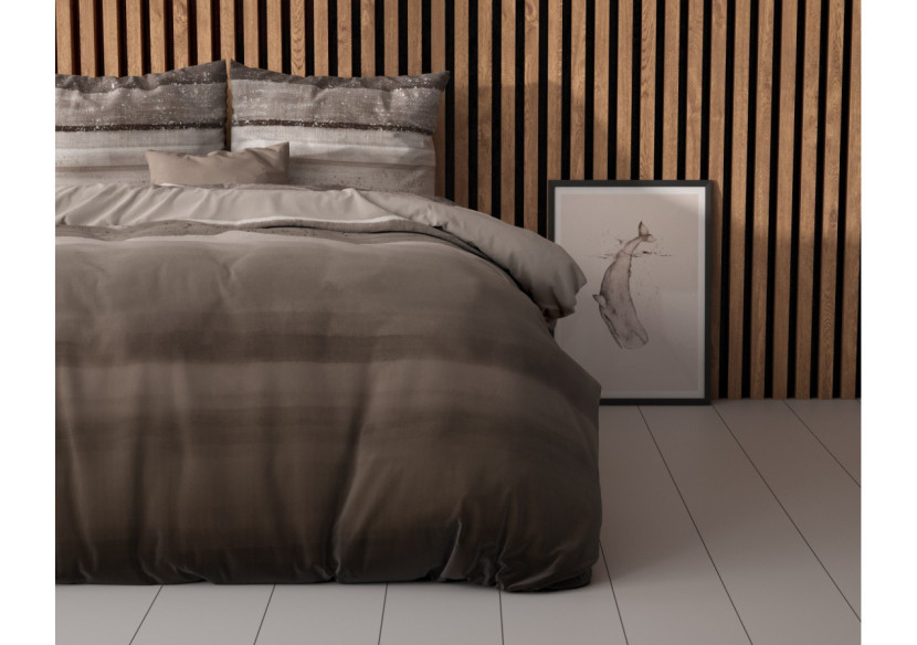 Housse de couette Marcus Taupe - Coton 140 x 220 cm - 14019373 - Sleeptime