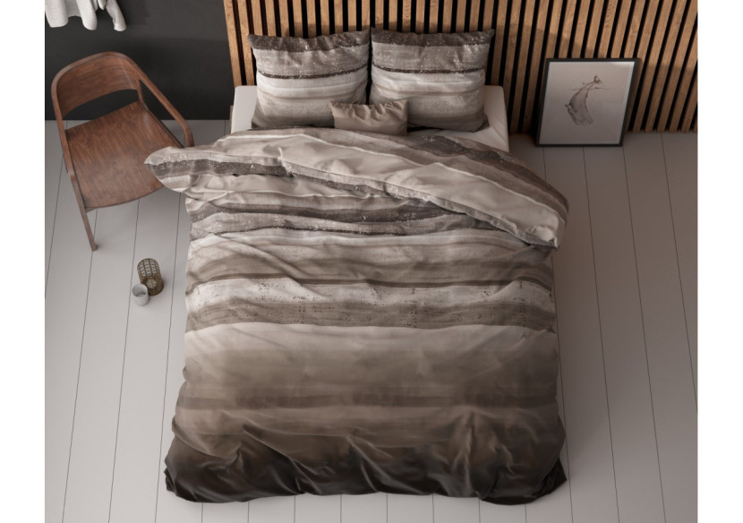 Housse de couette Marcus Taupe - Coton 140 x 220 cm - 14019373 - Sleeptime
