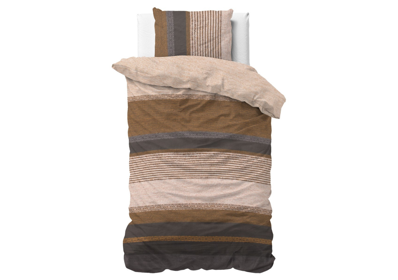 Housse de Couette Marina Taupe - Coton 140x220 cm - 15022959 - Sleeptime