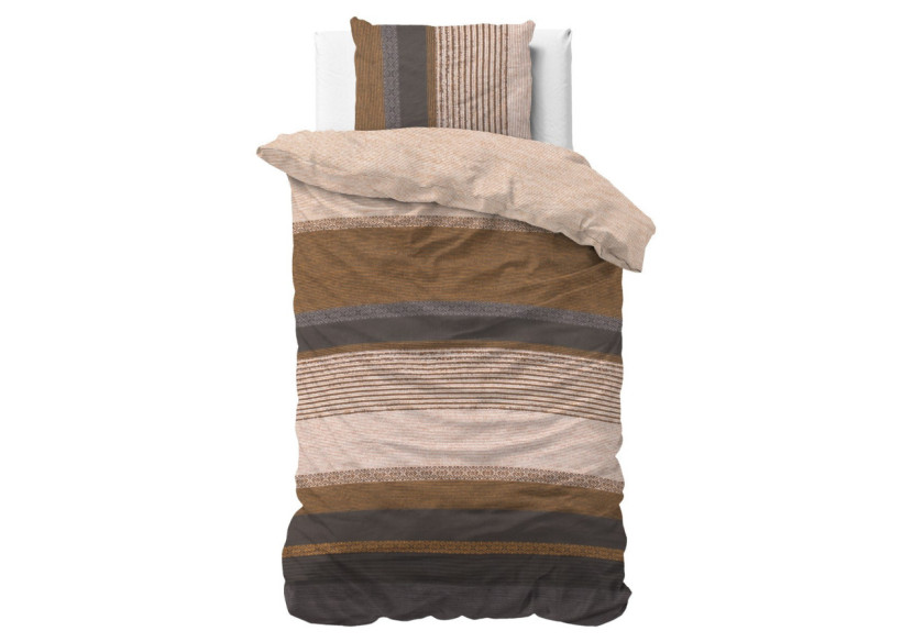 Housse de Couette Marina Taupe - Coton 140x220 cm - 15022959 - Sleeptime