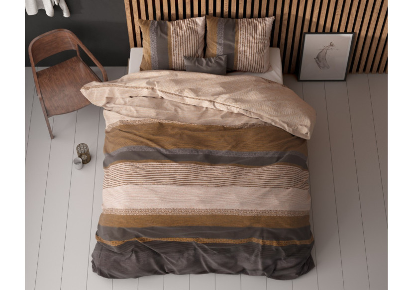 Housse de Couette Marina Taupe - Coton 140x220 cm - 15022959 - Sleeptime