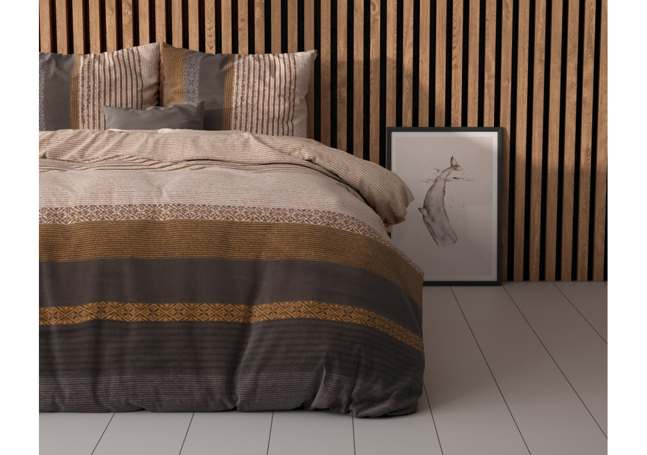 Housse de Couette Marina Taupe - Coton 140x220 cm - 15022959 - Sleeptime