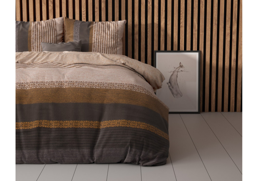 Housse de Couette Marina Taupe - Coton 140x220 cm - 15022959 - Sleeptime