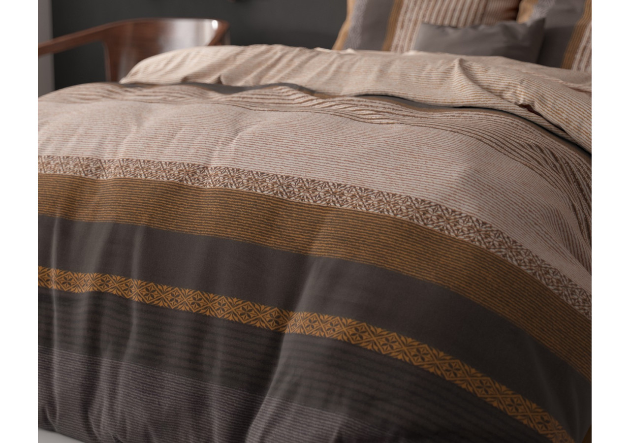 Housse de Couette Marina Taupe - Coton 140x220 cm - 15022959 - Sleeptime