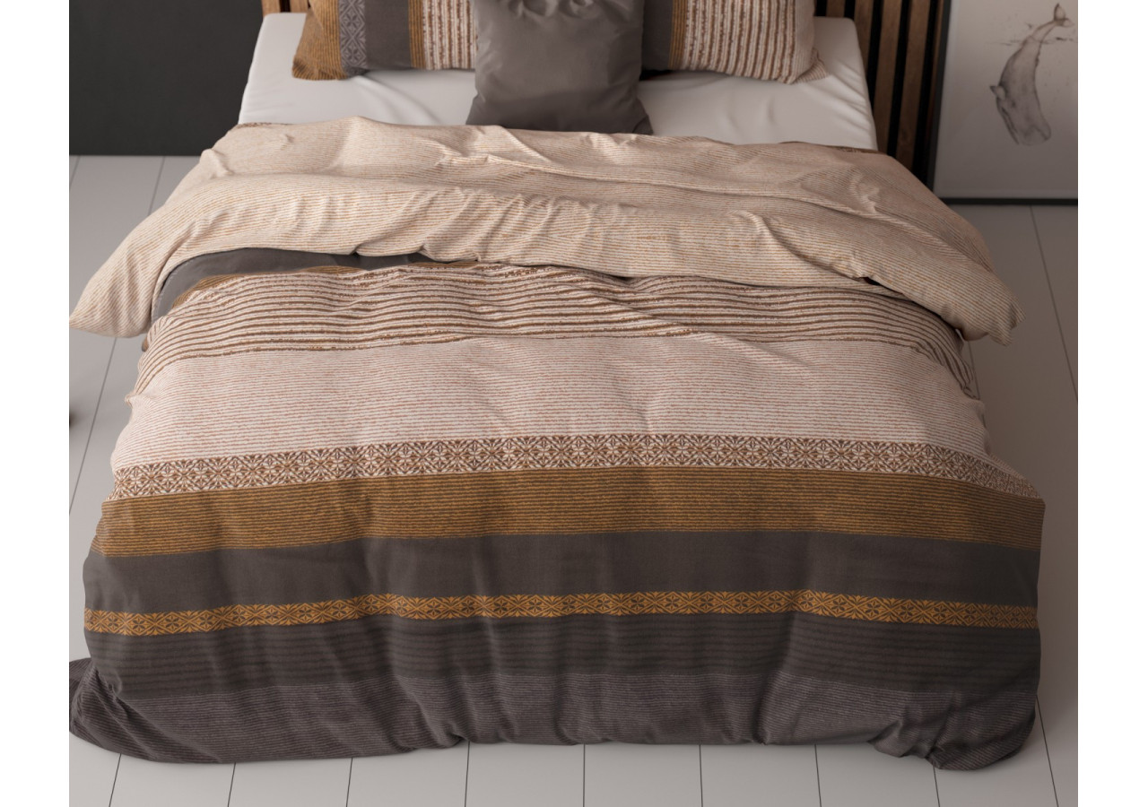 Housse de Couette Marina Taupe - Coton 140x220 cm - 15022959 - Sleeptime