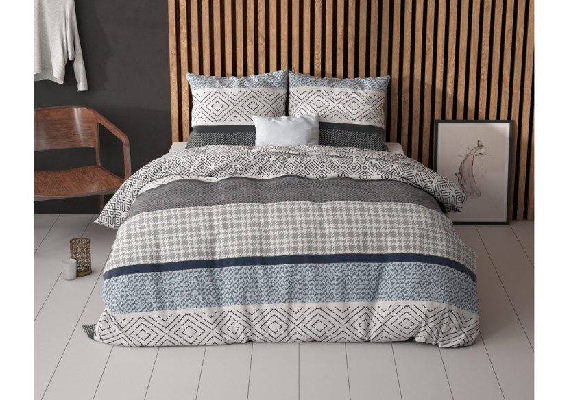 Housse de Couette Maurice - Coton bleu 140x220 cm - 15022842 - Sleeptime