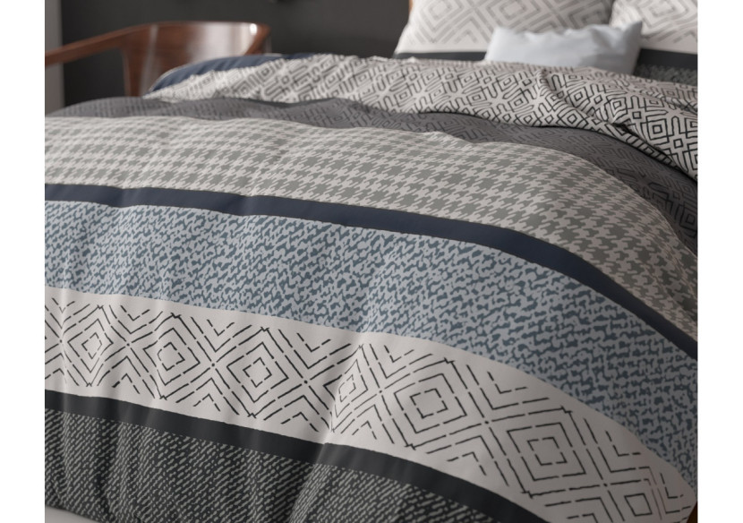 Housse de Couette Maurice - Coton bleu 240x220 cm - 15022844 - Sleeptime