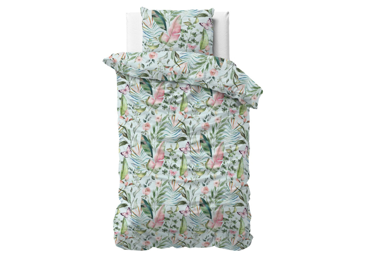 Housse de Couette Mika Verte - 100% Coton, 140 x 220 cm - 15029354 - Sleeptime