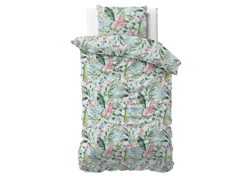 Housse de Couette Mika Verte - 100% Coton, 140 x 220 cm - 15029354 - Sleeptime