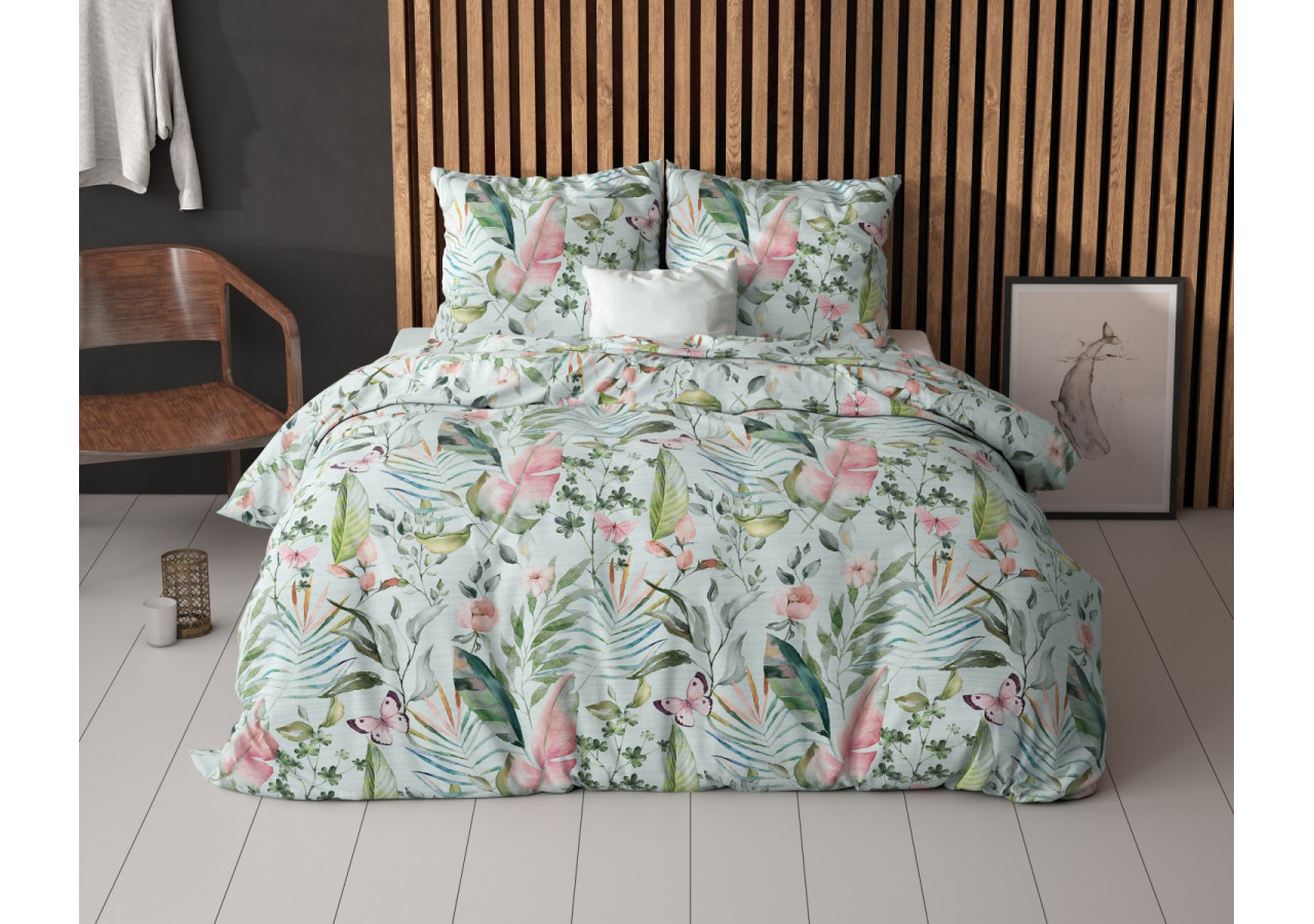 Housse de Couette Mika Verte - 100% Coton, 140 x 220 cm - 15029354 - Sleeptime