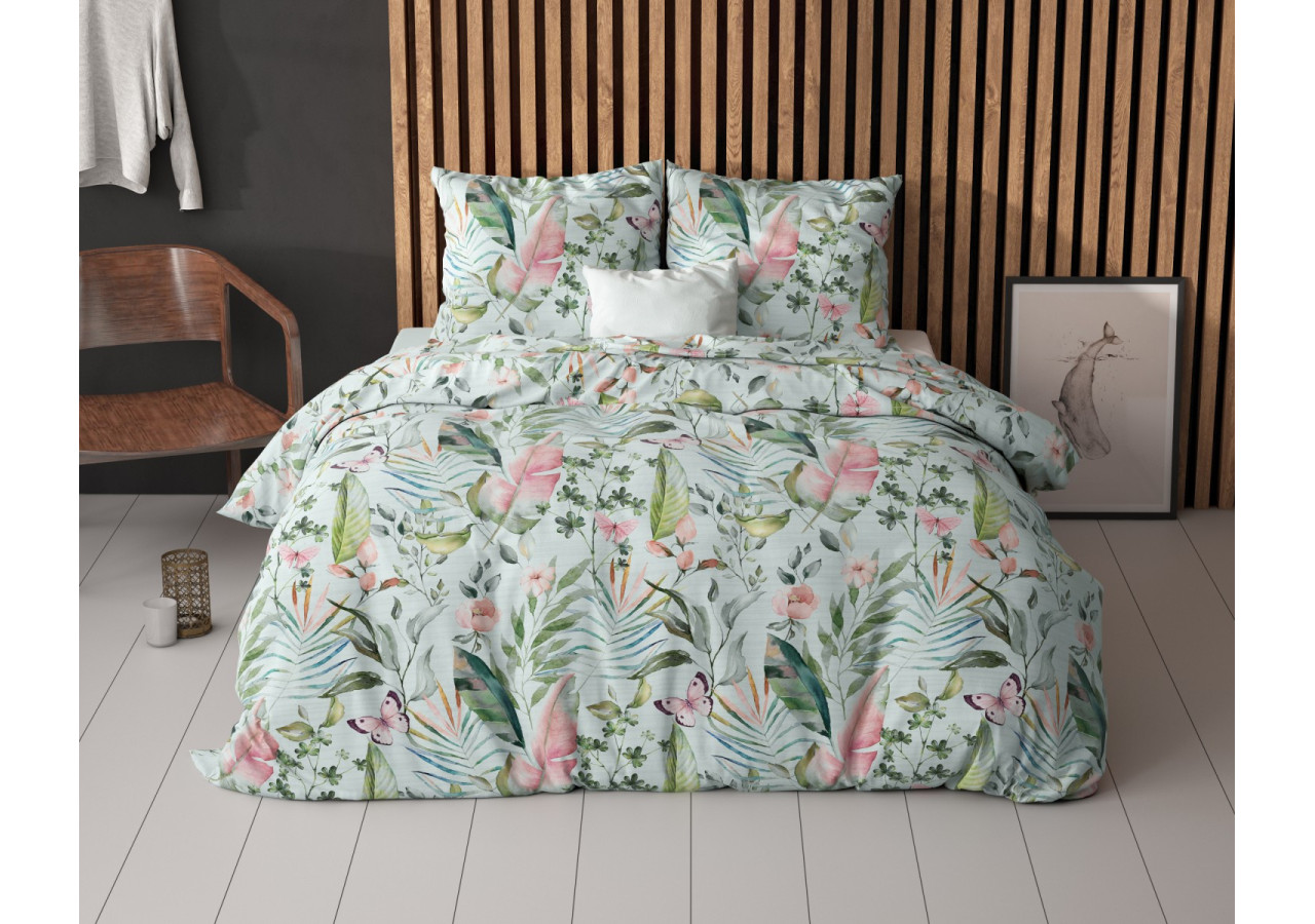 Housse de Couette Mika Verte - 100% Coton, 140 x 220 cm - 15029354 - Sleeptime