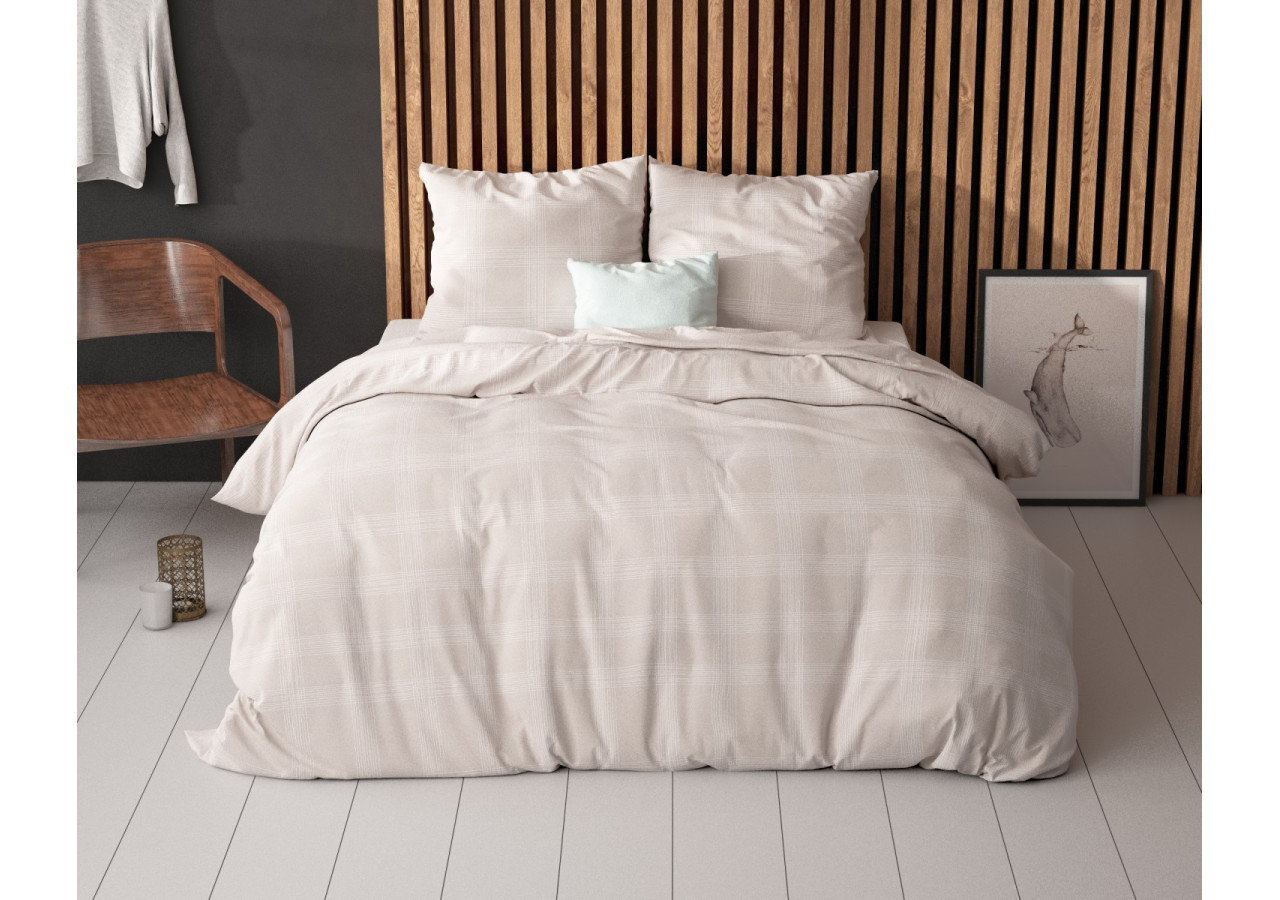 Housse de Couette Mirela - Sable, 140 x 220 cm, Coton Mélangé - 17017096 - Sleeptime