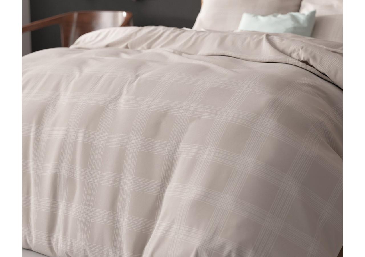 Housse de Couette Mirela - Sable, 140 x 220 cm, Coton Mélangé - 17017096 - Sleeptime