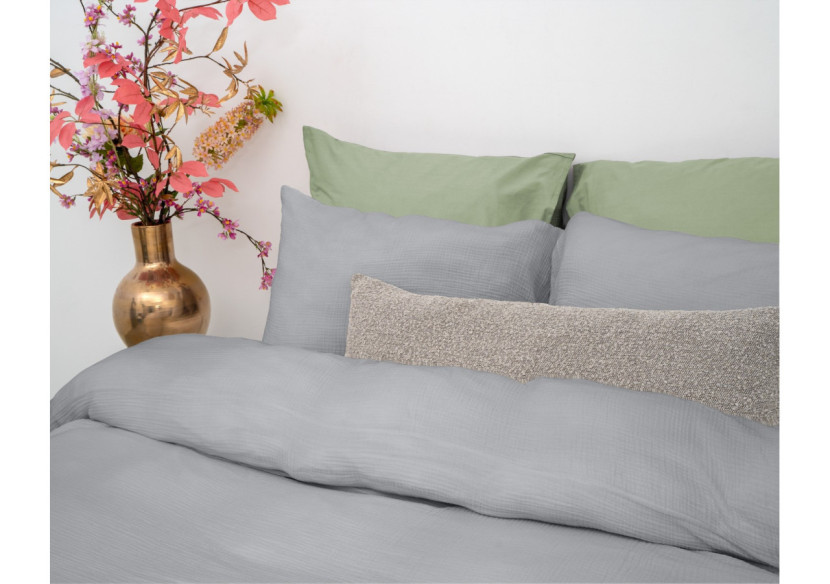 Housse de Couette Mousseline Grise - 140 x 220 cm en Coton - 17017070 - Dreamhouse Housse de Couette Mousseline Grise - 140 x 220 cm en Coton - 17017070 - Dreamhouse