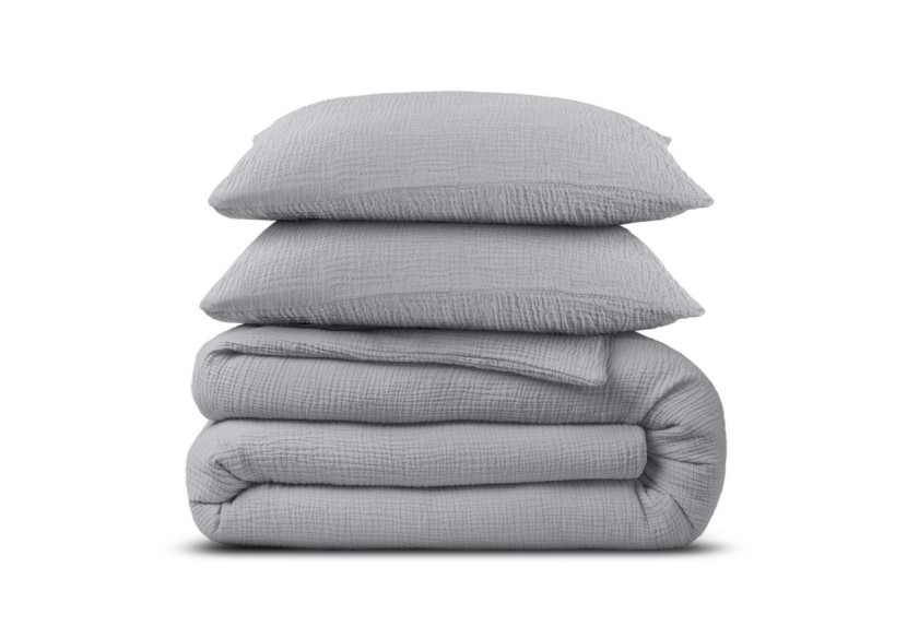 Housse de Couette Mousseline Grise - 240 x 220 cm en Coton - 17017072 - Dreamhouse Housse de Couette Mousseline Grise - 240 x 220 cm en Coton - 17017072 - Dreamhouse