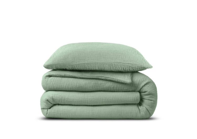 Housse de Couette Mousseline Verte - 140 x 220 cm en Coton - 17017064 - Dreamhouse