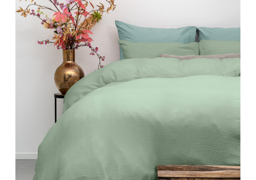 Housse de Couette Mousseline Verte - 200 x 220 cm en Coton - 17017065 - Dreamhouse Housse de Couette Mousseline Verte - 200 x 220 cm en Coton - 17017065 - Dreamhouse