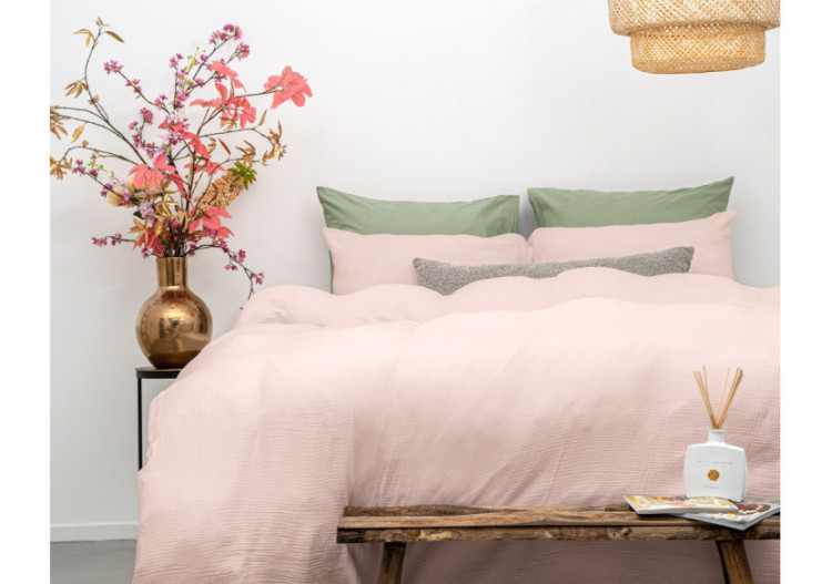 Housse de Couette Mousseline Roze - 240 x 220 cm en Coton 100% - 17017060 - Dreamhouse 2