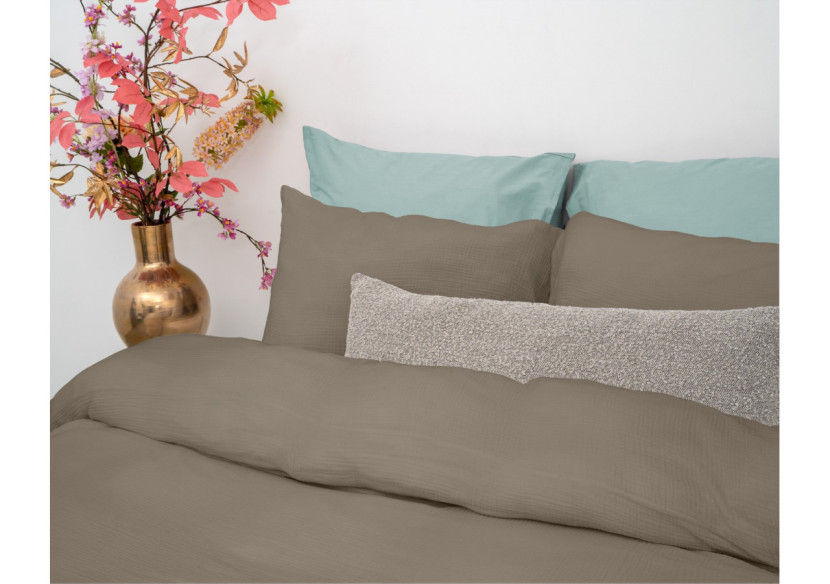 Housse de Couette Mousseline Taupe - Dimensions 200 x 220 cm - 17017056 - Dreamhouse Housse de Couette Mousseline Taupe - Dimensions 200 x 220 cm - 17017056 - Dreamhouse