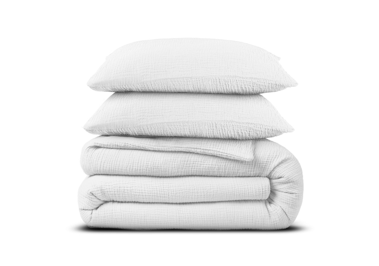 Housse de Couette Mousseline Blanche - Dimensions 240 x 220 cm - 17017063 - Dreamhouse