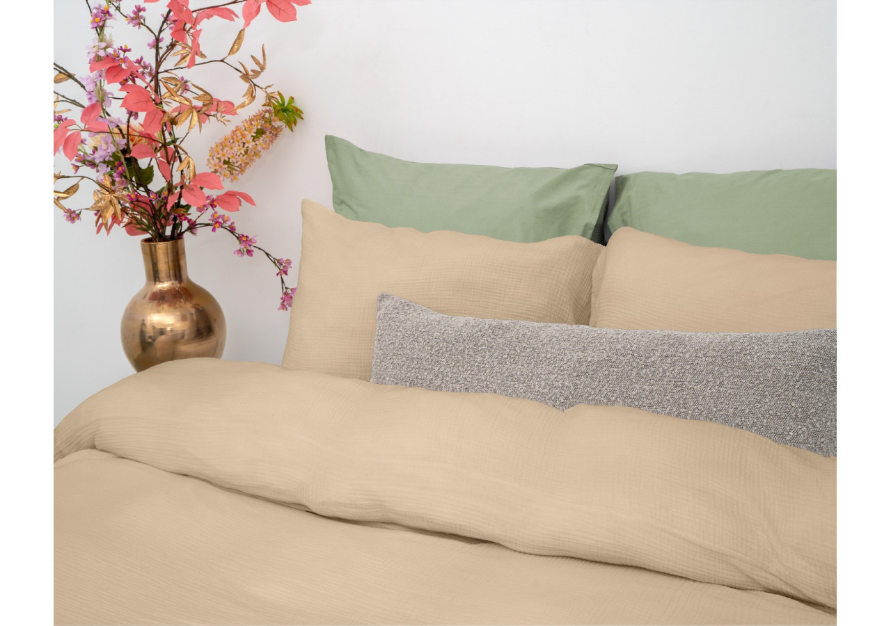 Housse de Couette Mousseline Zand - Dimensions 240 x 220 cm - 17017069 - Dreamhouse