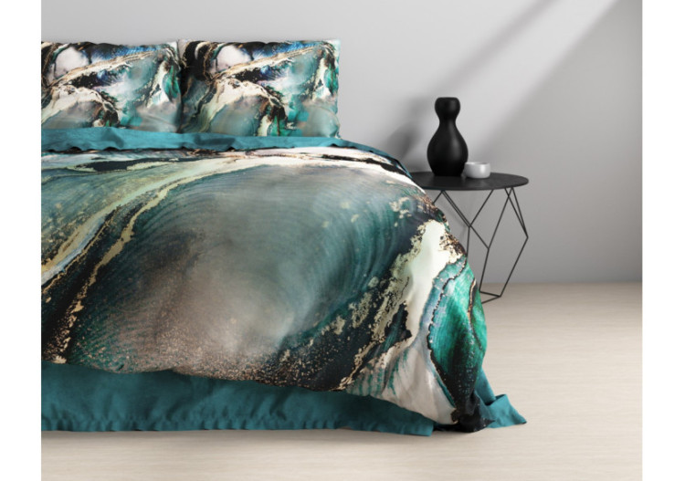 Housse de Couette Marble Nero - 140 x 220 cm en Coton-Satin - 17015845 - Sleeptime