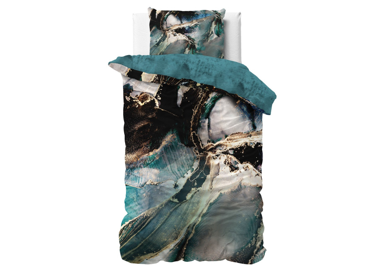 Housse de Couette Marble Nero - 140 x 220 cm en Coton-Satin - 17015845 - Sleeptime