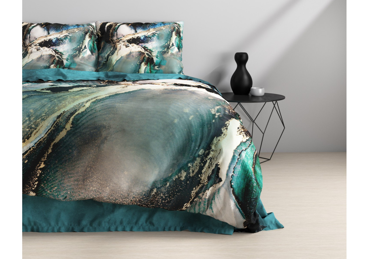 Housse de Couette Marble Nero - 200 x 220 cm en Coton-Satin - 17015846 - Sleeptime