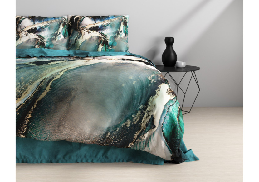 Housse de Couette Marble Nero - 200 x 220 cm en Coton-Satin - 17015846 - Sleeptime