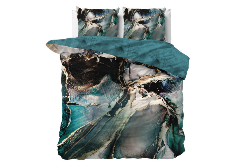 Housse de Couette Marble Nero - 240 x 220 cm en Coton-Satin - 17015847 - Sleeptime