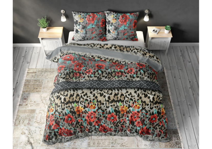 Linge de lit Panther Lacy Antraciet - 140 x 220 cm en coton doux et résistant - 15021754 - Sleeptime