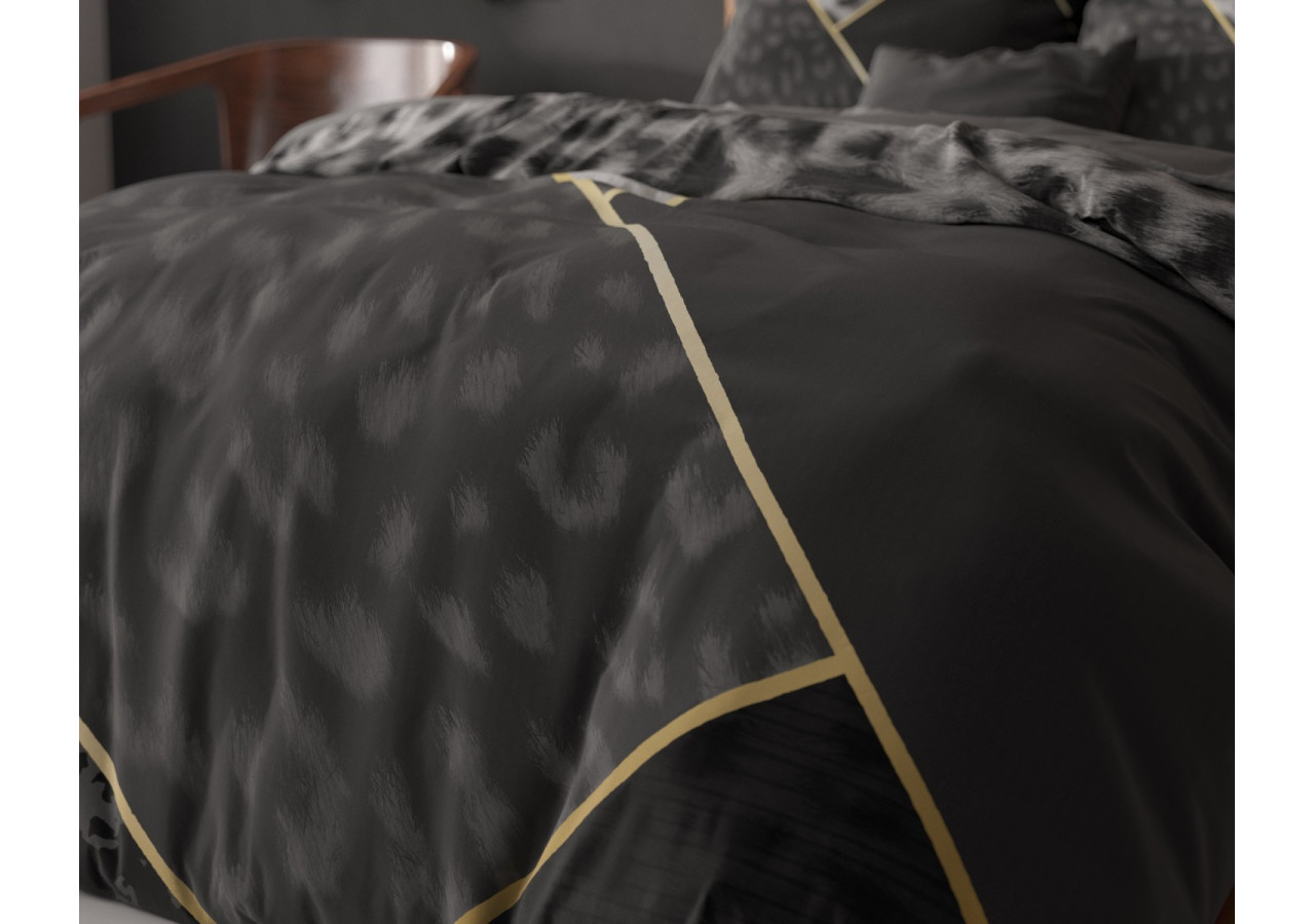 Housse de Couette Panther Vibe - Antracite 140 x 200/220 cm, 100% Coton - 14020963 - Sleeptime