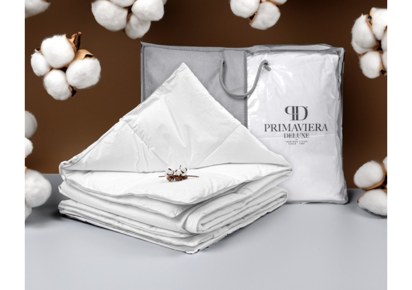Couette d'Été Percale Touch - 200x200 cm, Blanc - 17019341 - Primaviera Deluxe