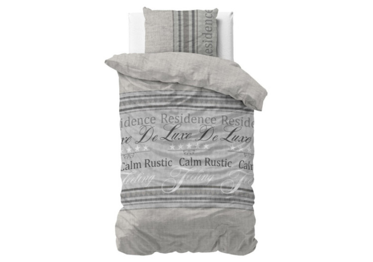 Housse de Couette Residence Grise - Coton 140 x 220 cm - 15020590 - Sleeptime